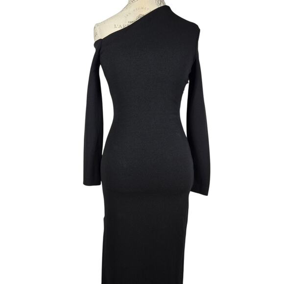 Solace London Liva Gown US 2 Black Asymmetric 1 Shoulder Timeless Evening Dress - Picture 2 of 13